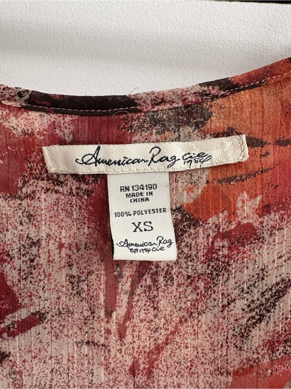 Women’s Floral Ruffle Spaghetti Strap sheer Top - Rust Pink - Picture 4 of 4